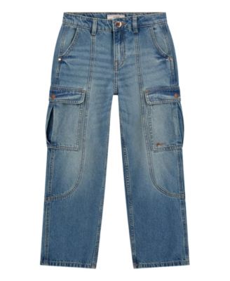 GUESS - Girls 7-16 Denim Cargo Pocket Jeans