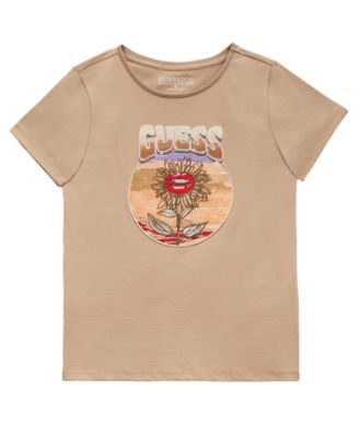 GUESS - Girls 7-16 Short-Sleeve Velour Rhinestone-Embellished Logo T-Shirt