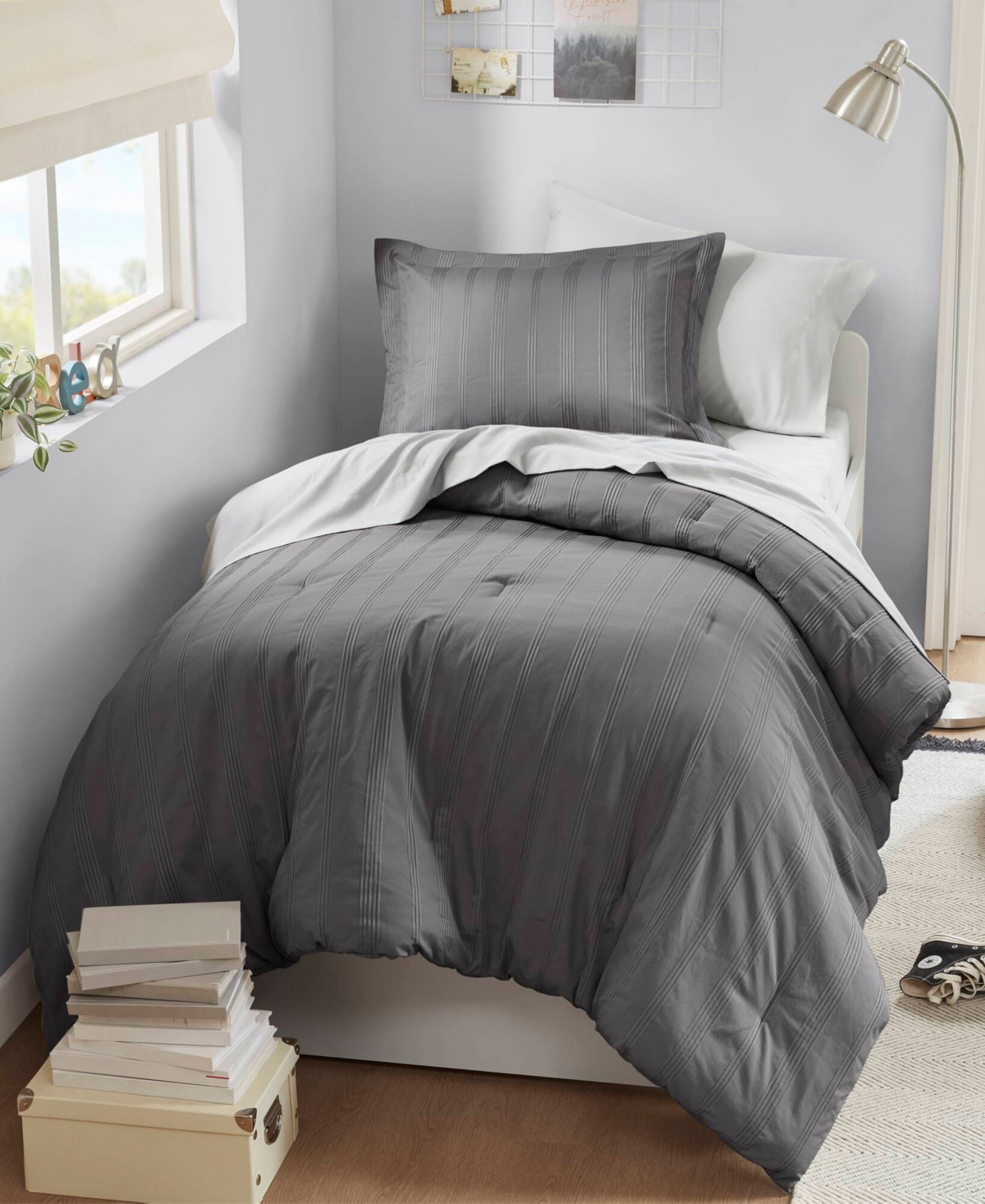 510 Design Logan Woven Striped 5-pc. Comforter Set, Twin/twin Xl In Gray