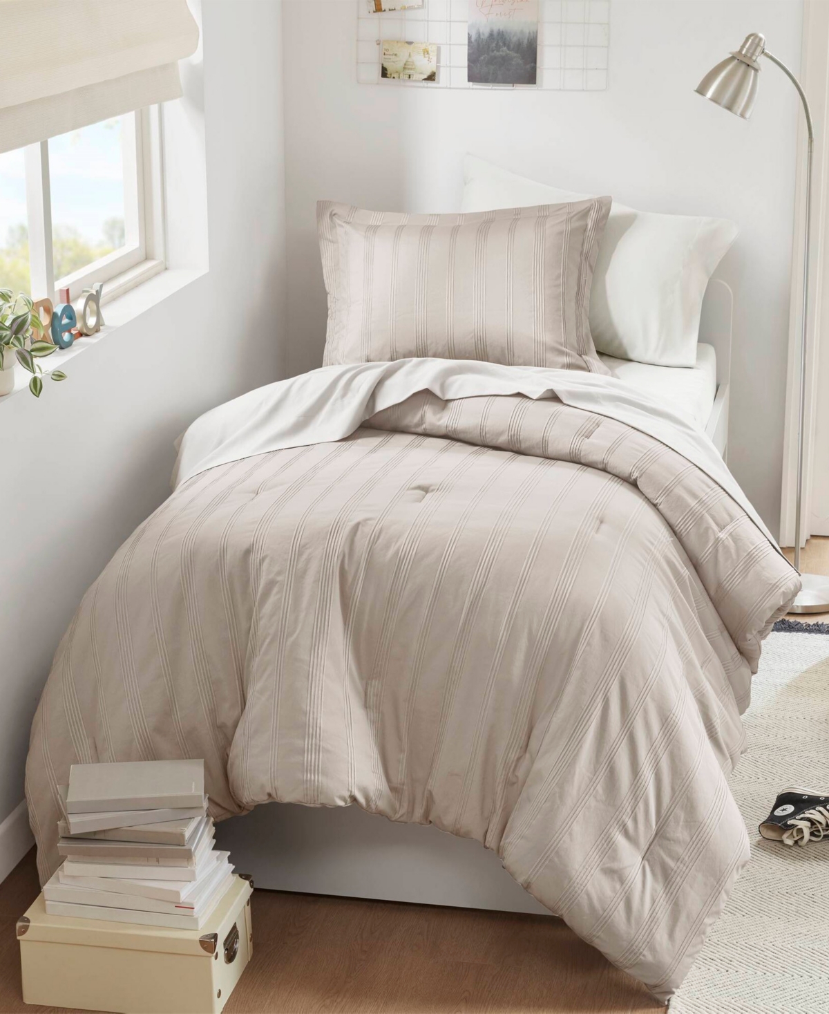 510 Design Logan Woven Striped 5-pc. Comforter Set, Twin/twin Xl In Neutral