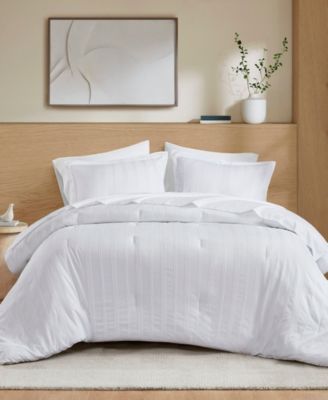 510 Design Logan Woven Striped Comforter Sets In White