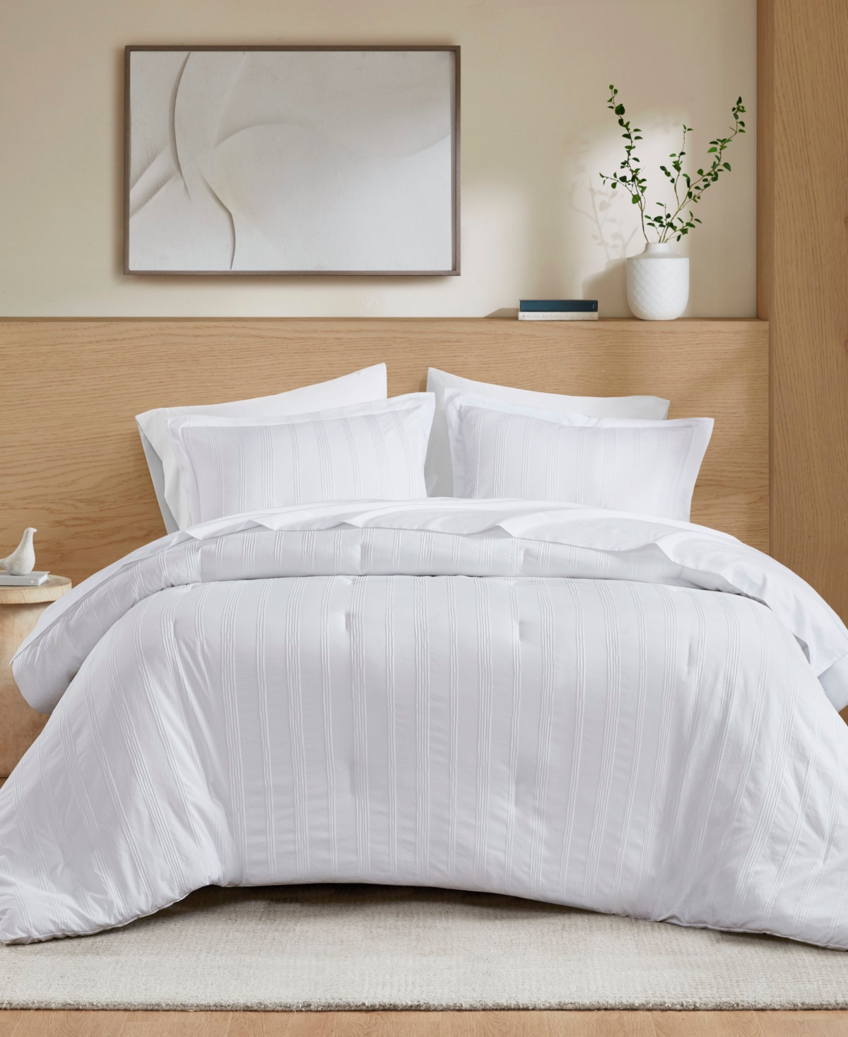 510 Design Logan Woven Striped 7-pc. Comforter Set, California King In White