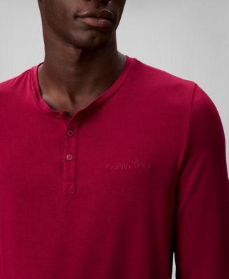 Men's Henley Neck Sleep Top