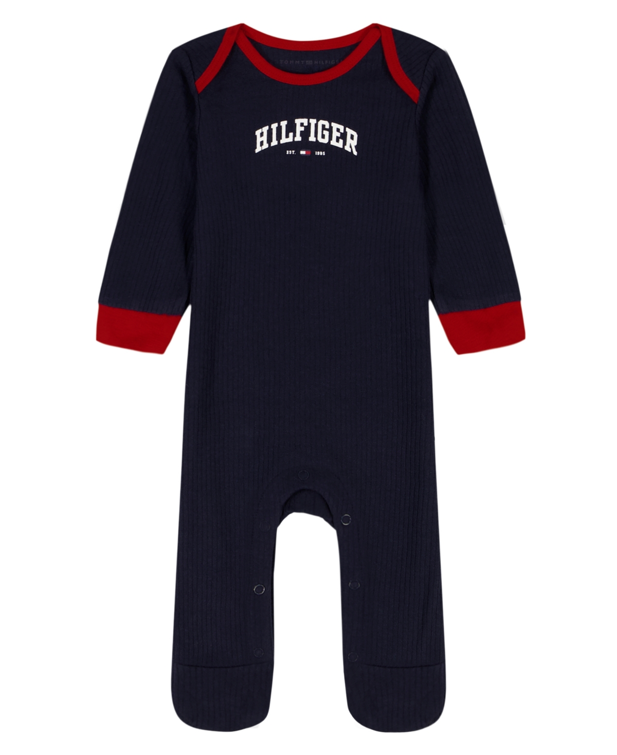 Tommy Hilfiger Baby Boys Drop Needle Logo Footed Coverall