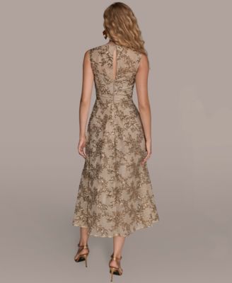 Women's Sleeveless Floral A-line Dress