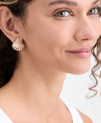 Textured Shell Drop Earrings, Macy's Exclusive