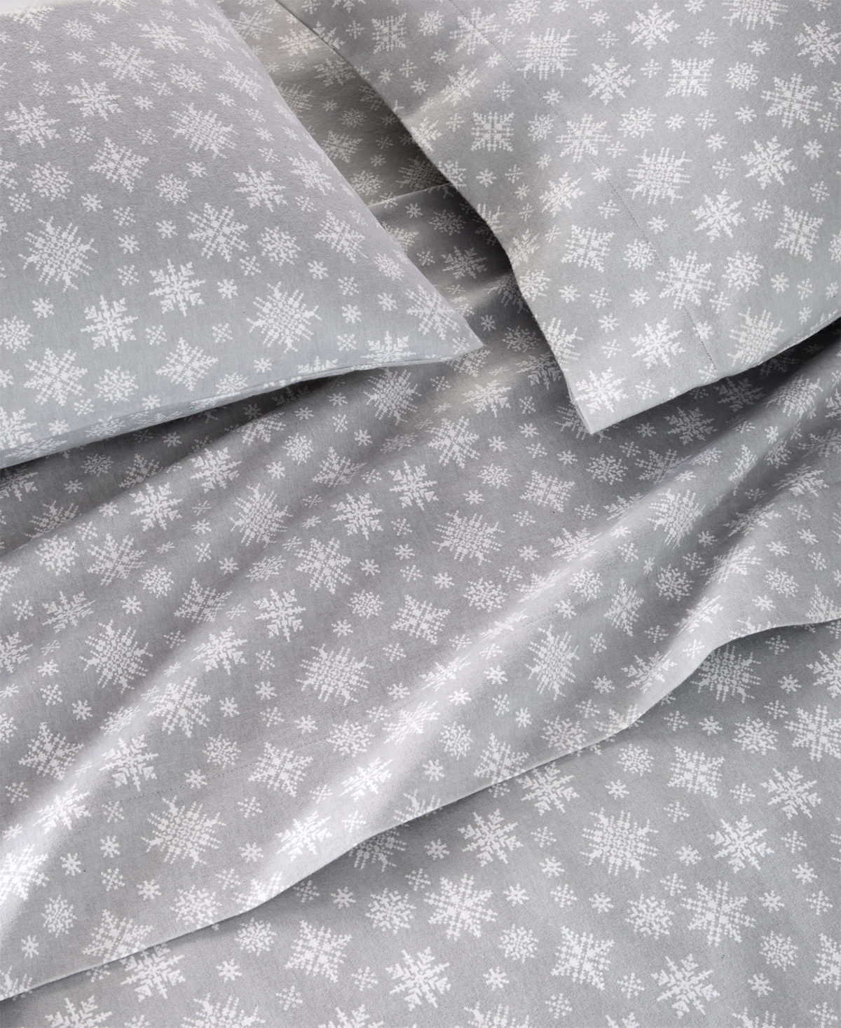 Charter Club Printed Flannel Cotton 4-pc. Sheet Set, Full, Exclusively At Macy's In Gray
