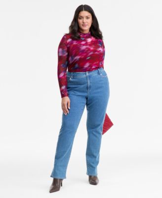 Plus Size Mock-Turtleneck Top, Macys' Exclusive