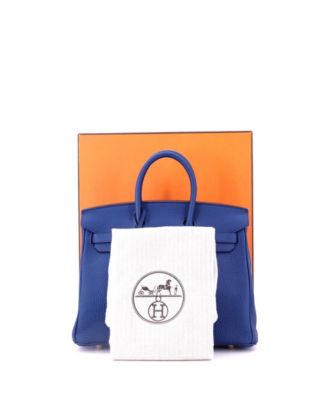 Pre-Owned Hermes Birkin 25 Handbag Blue Togo with Gold Hardware
