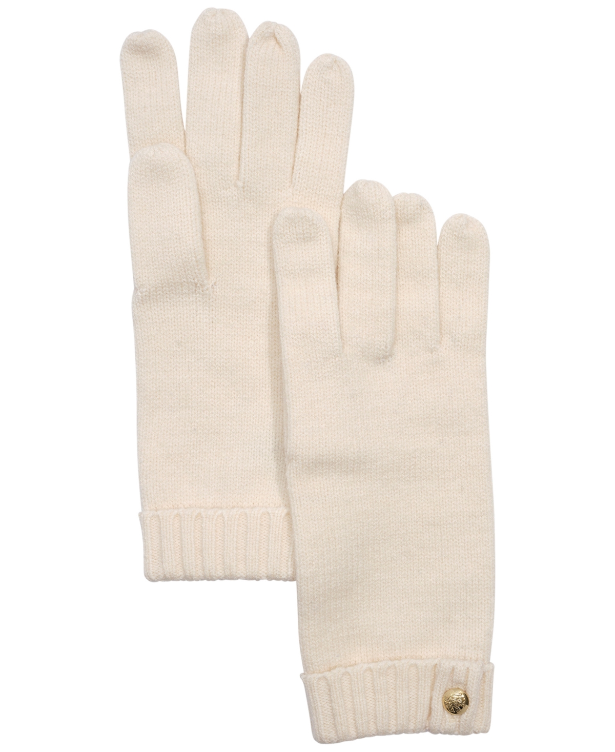 Ralph Lauren Crest Knit Gloves In White