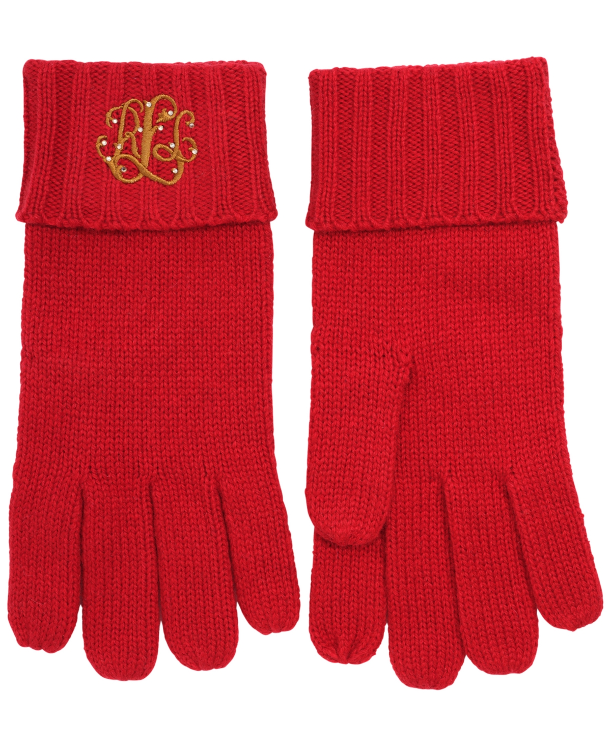 Ralph Lauren Direct Embroidery Gloves In Red