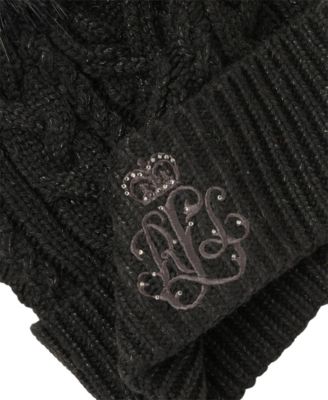 Metallic Embroidered Beanie Hat