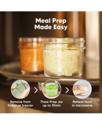 12pk Prep Baby Food Storage Containers, 4 oz Leak-Proof, BPA Free Glass Baby Food Jars for Feeding