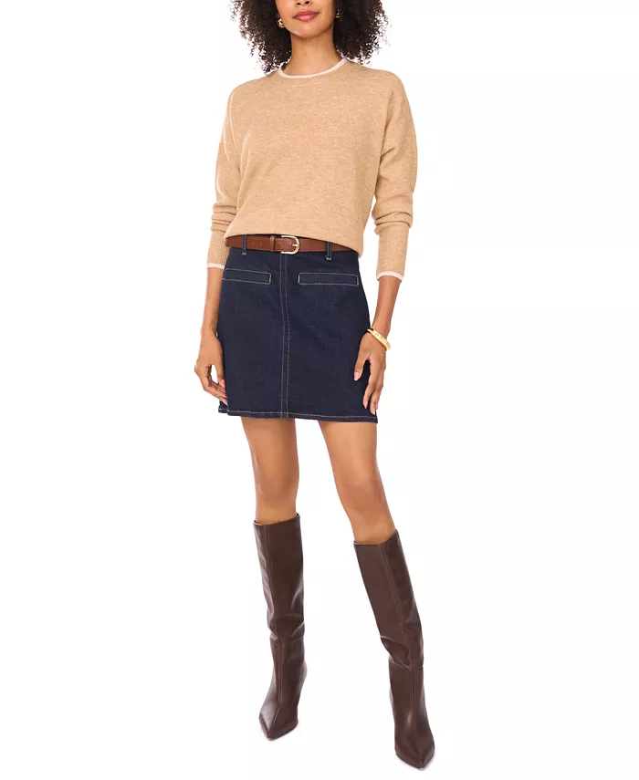 Women's Tipped Crewneck Sweater - thumbnail 10