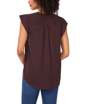 Women's V-Neck Short-Ruffle-Sleeve Top