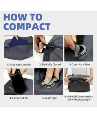 Reusable Vacuum Compression Bags with Pump (20") - Space-Saving Waterproof Travel Storage for Luggage