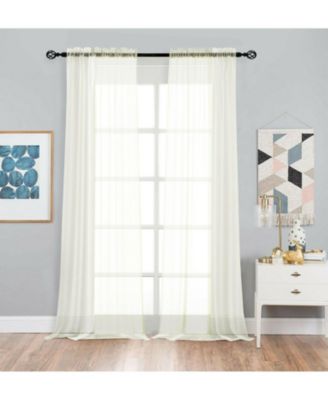 Designer Sheer Voile Rod Pocket Curtains For Small Windows