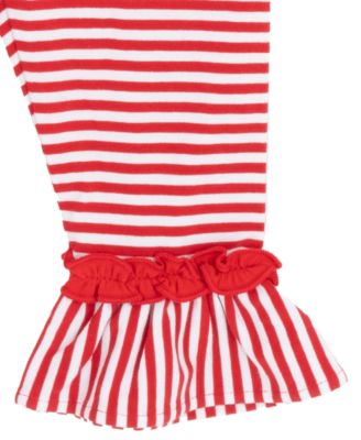 Baby Girl Santa Sleigh Top and Striped Leggings, 2-Piece Set
