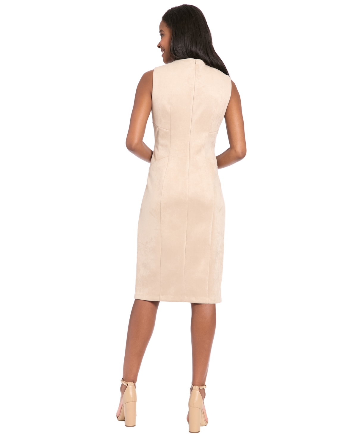 London Times Sleeveless Sheath Dress In Neutral