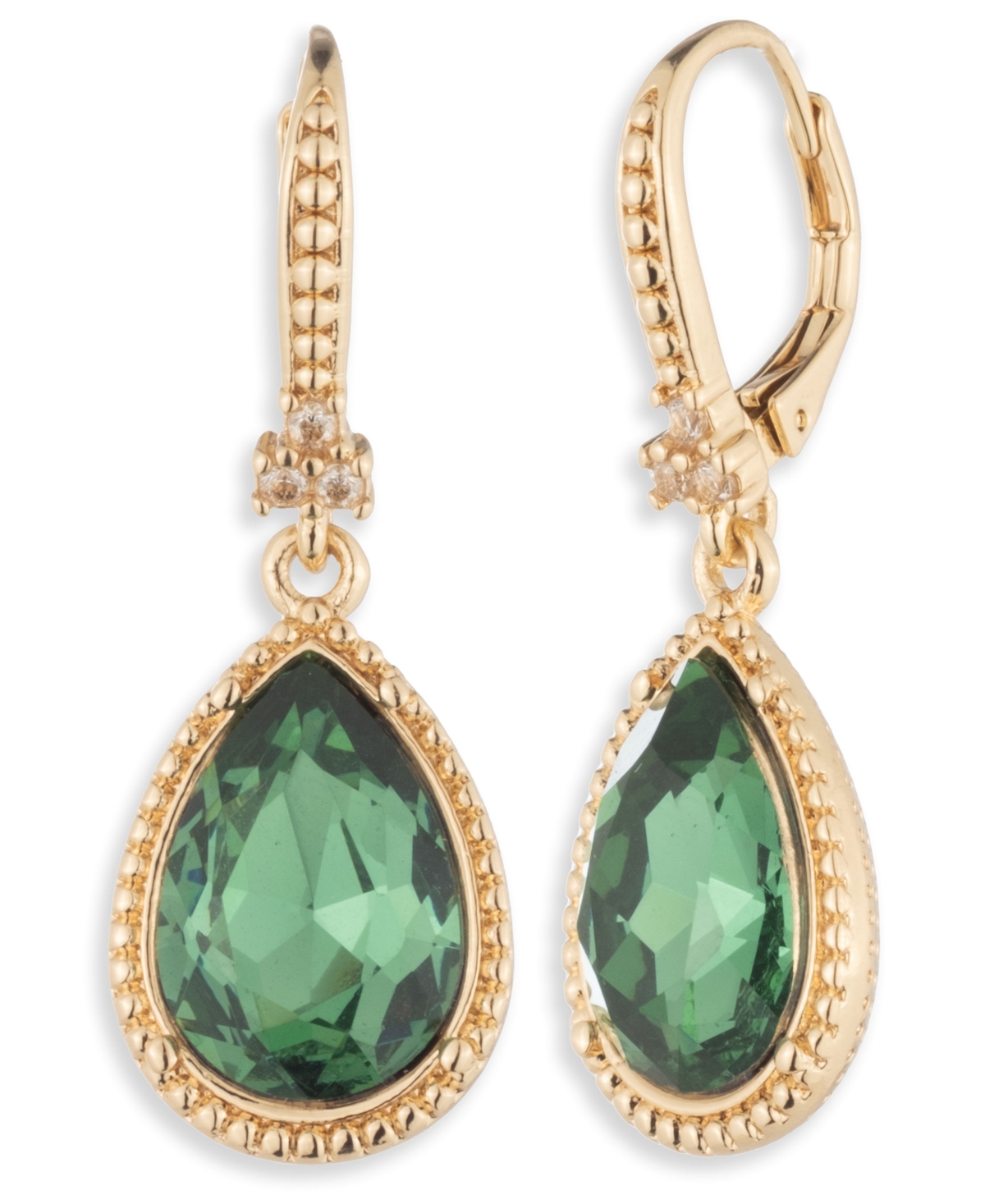 Marchesa Glass Erinite Stone Teardrop Earrings In Gold