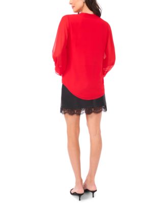 Women's Split-Neck Long-Sleeve Blouse 