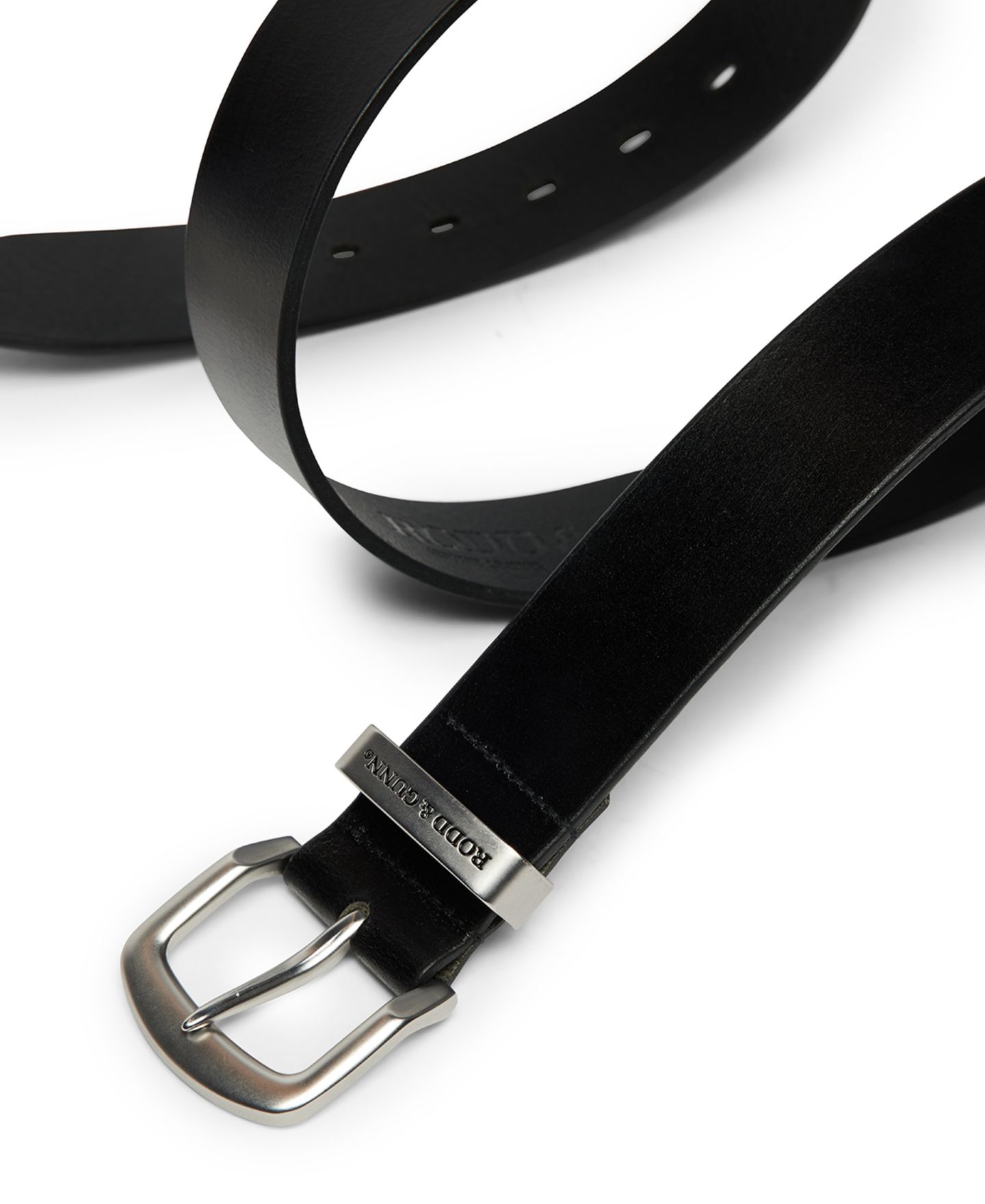 Мужской ремень Rodd & Gunn Farmlands Leather Belt, цвет: Чёрный — фото 4