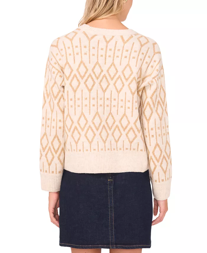Women's Cozy Crewneck Jacquard Long-Sleeve Sweater - thumbnail 8