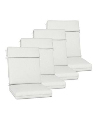 Outdoor High Back Dining Chair Cushion with Ties and Zipper, 44"x21"x3.2", Set of 4