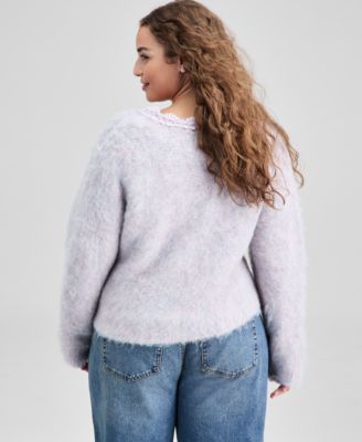 Trendy Plus Size Rhinestone Embellished Cardigan, Macy's Exclusive