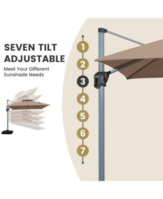 11 FT Square Double Top Patio Cantilever Umbrella