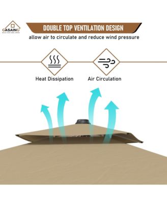 11 FT Square Double Top Patio Umbrella