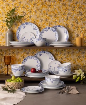 Bloomington Road Blue 30-Piece Dinnerware Set, Service for 6