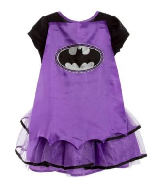 WARNER BROS Justice League Costume Dress Leggings Cape and Headband 4 Piece Set