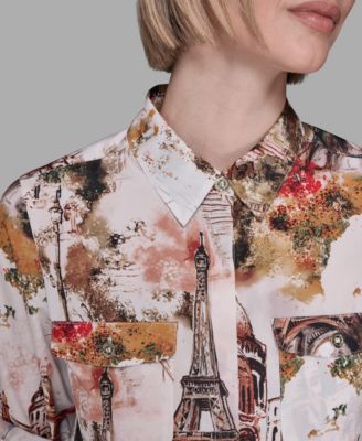Women's Paris Print Top