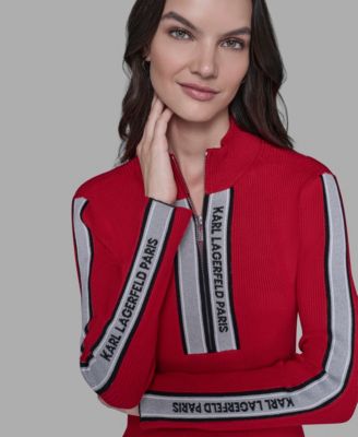 Women's Logo Tape Zip-Up Sweater