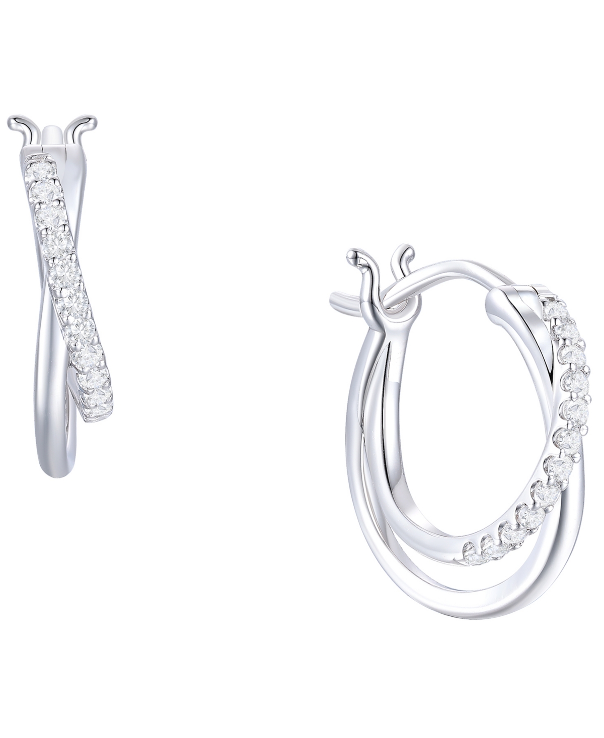 Macy's Diamond Earrings (1/5 Ct. T.w.) In Sterling Silver In Gray