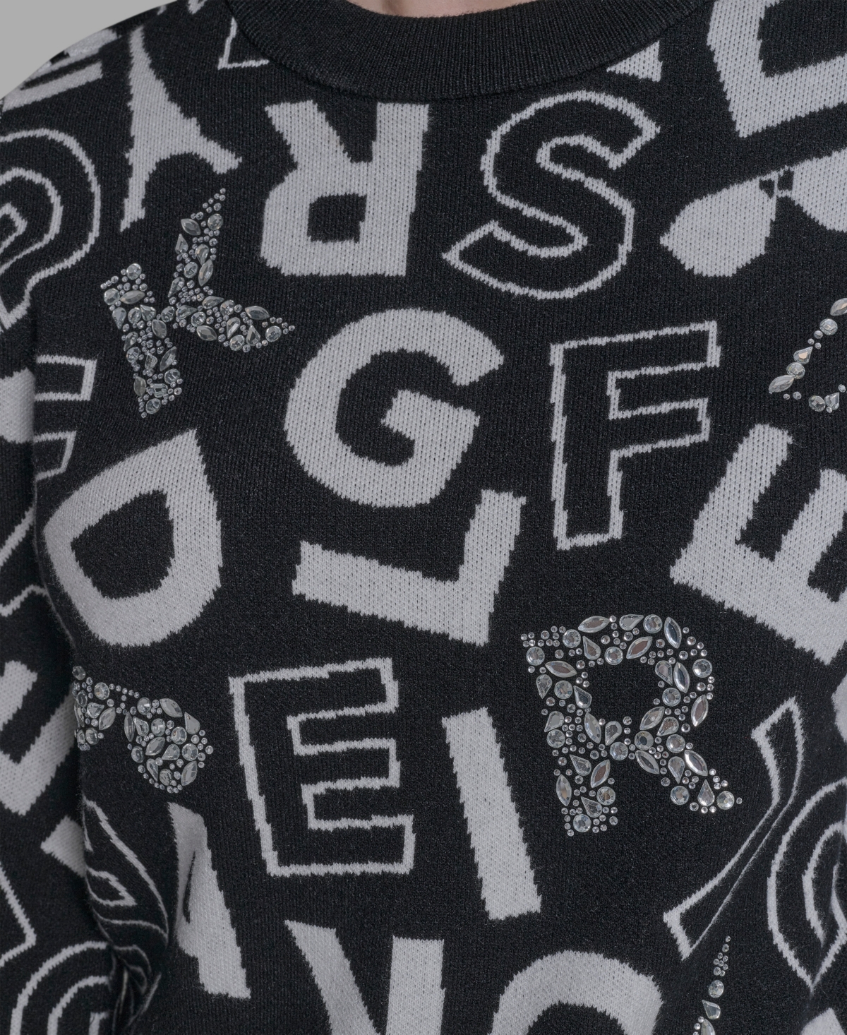 Karl Lagerfeld Plus Size Scatter Letters Sweater In Multi