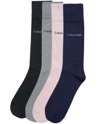 Calvin Klein - Men's 4-Pk. Flat-Knit Crew Dress Socks