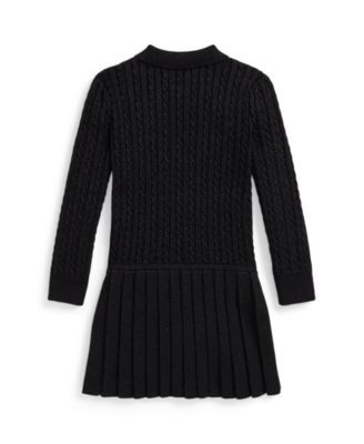 Girls' 2T-6X Mini-Cable Polo Sweater Dress