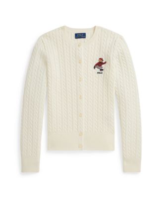 Polo Ralph Lauren Girls' 7-16 Long-Sleeve Mini-Cable Cardigan - Macy's