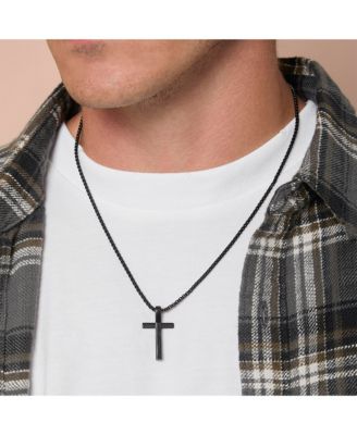 Black Cross Pendant 22" Chain
