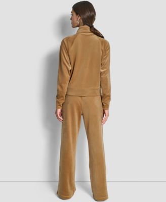 Women's Platinum Velour Embroidered Logo Sweatshirt