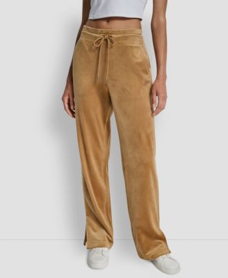 Women's Super Soft Velour HD Embroidery Logo Slit Track Pants