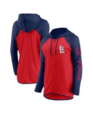 Fanatics - Women's Red/Navy St. Louis Cardinals Script Sleeve Full-Zip Hoodie