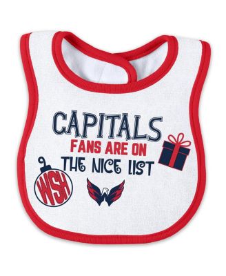 Baby Boys and Girls 2-Piece Washington Capitals Allover Print Full-Zip Sleeper Bib Christmas Set
