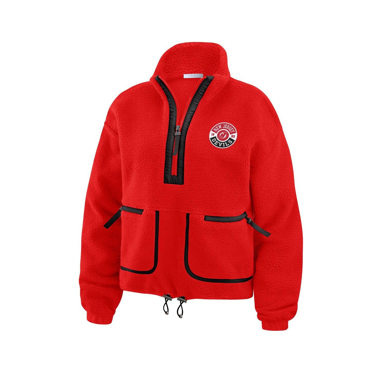 Women's Red New Jersey Devils Polar Fleece Half-Zip Jacket