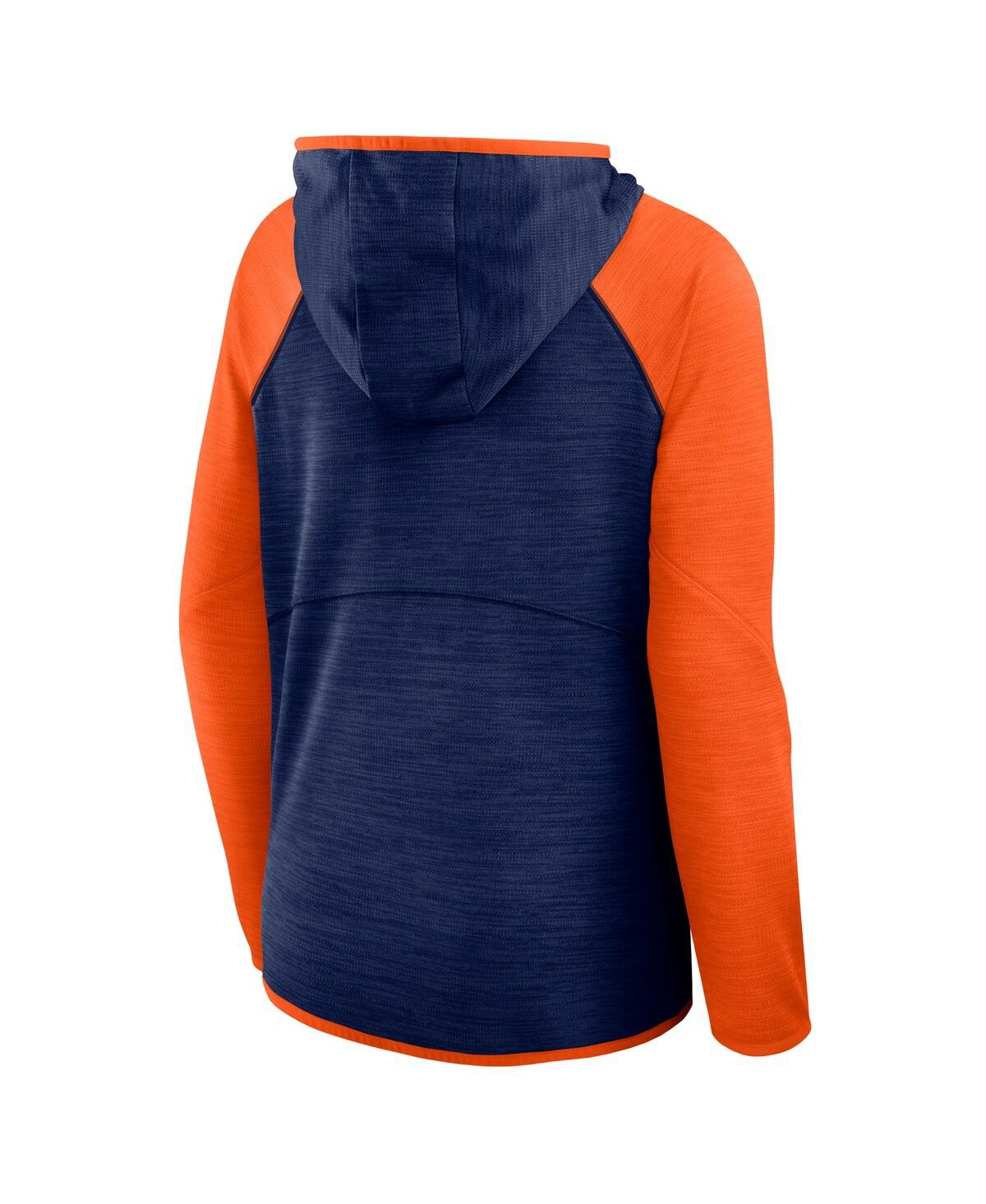 Fanatics Women's Navy/orange Denver Broncos Redzone End Around Pass Raglan Full-zip Hoodie In Multi