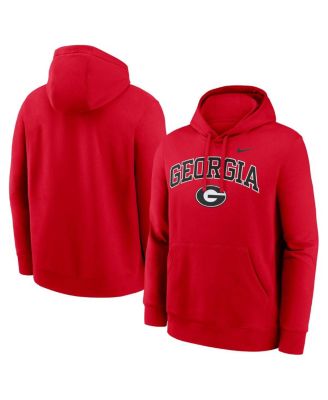 Nike - Men's Red Georgia Bulldogs Club Fleece Arch Pullover Hoodie
