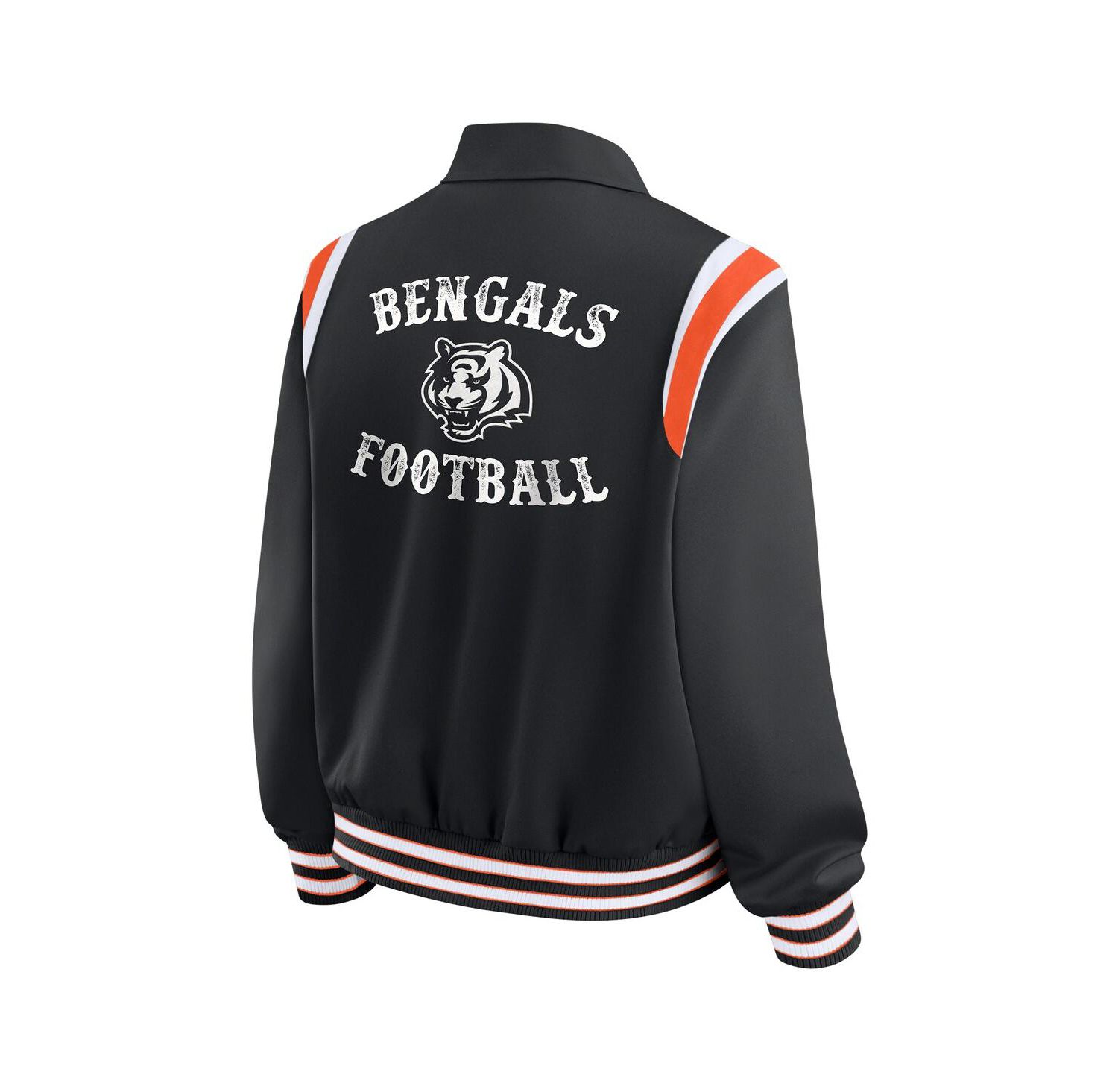 Women's Black Cincinnati Bengals Varsity Lightweight Full-Snap Jacket