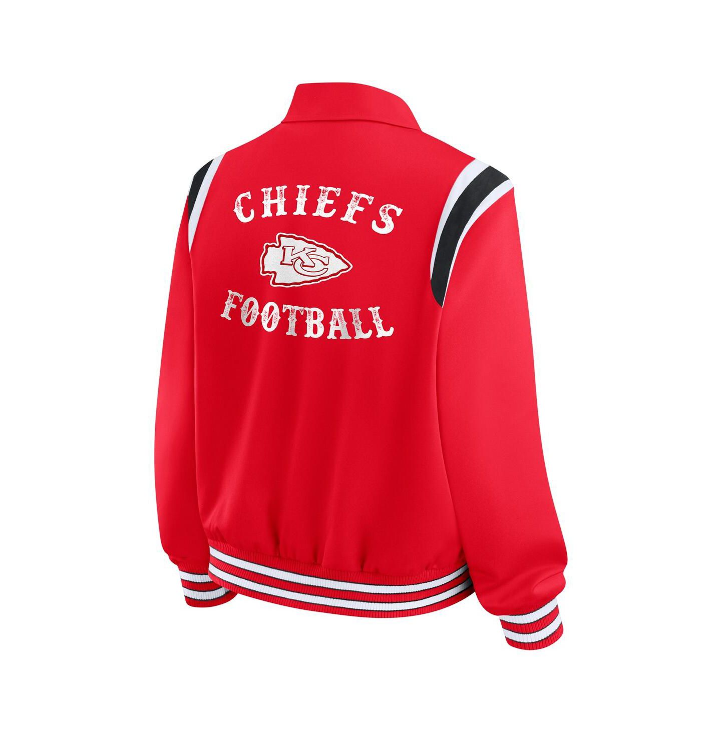 Женская куртка WEAR by Erin Andrews Red Kansas City Chiefs Varsity Lightweight Full-Snap — фото 3
